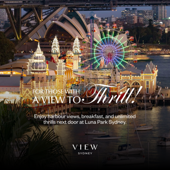 Luna Park at NIght from View Hotels Sydney