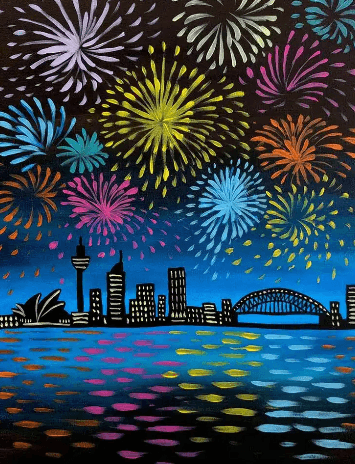 Guests enjoy spectacular fireworks over a vibrant city skyline and waterfront, creating memorable holiday experiences.